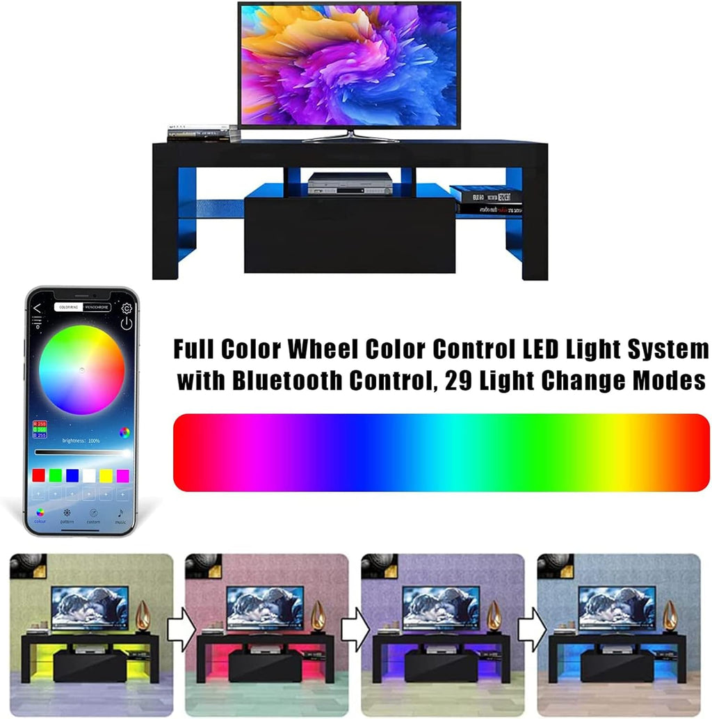 LED TV Cabinet TV Stands with Color Change Lighting for 45/55/65 Inch B810