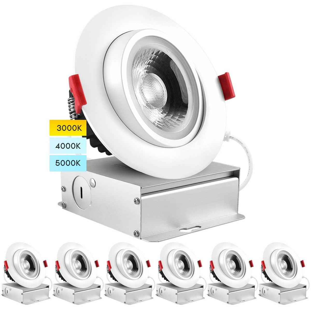 4 in. Adjustable Gimbal Integrated LED Recessed Light 6-Pack O1985