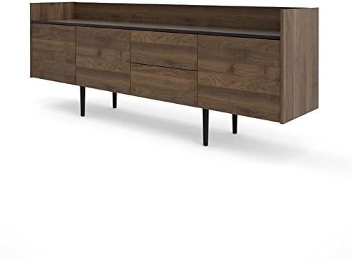 Walnut and Black 2 Drawer 3 Door Sideboard Cabinet K502508