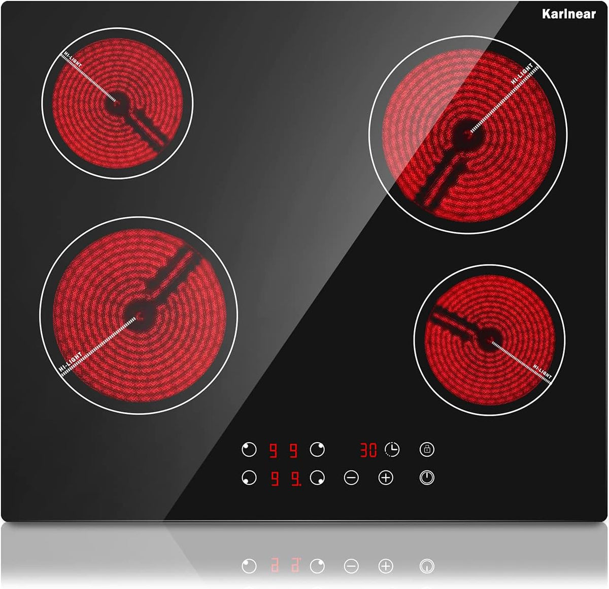 2 Burner 12 Inch Electric Radiant Cooktop 3200W F446