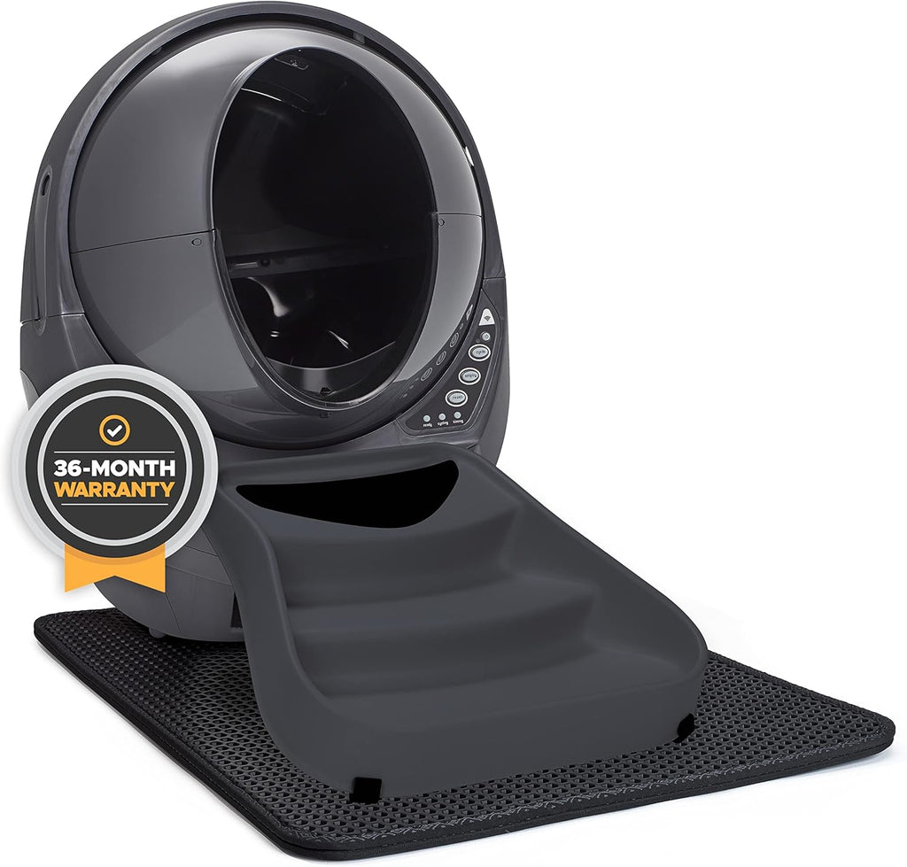 Self-Cleaning Cat Litter Box with Mat, Fence & Ramp T4467