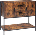 Rustic Brown Storage Cabinet with 2 Drawers and 1 Open Shelf W933