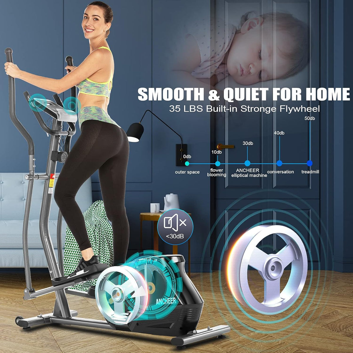 Elliptical Machine with LCD Monitor L29696