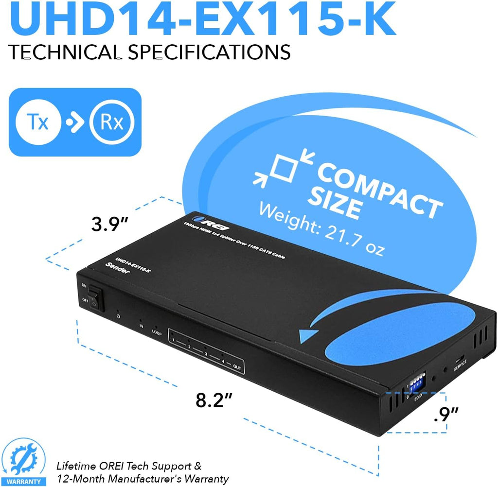 1x4 HDMI Extender Splitter 4K Over Single Cable CAT6/7 N724233