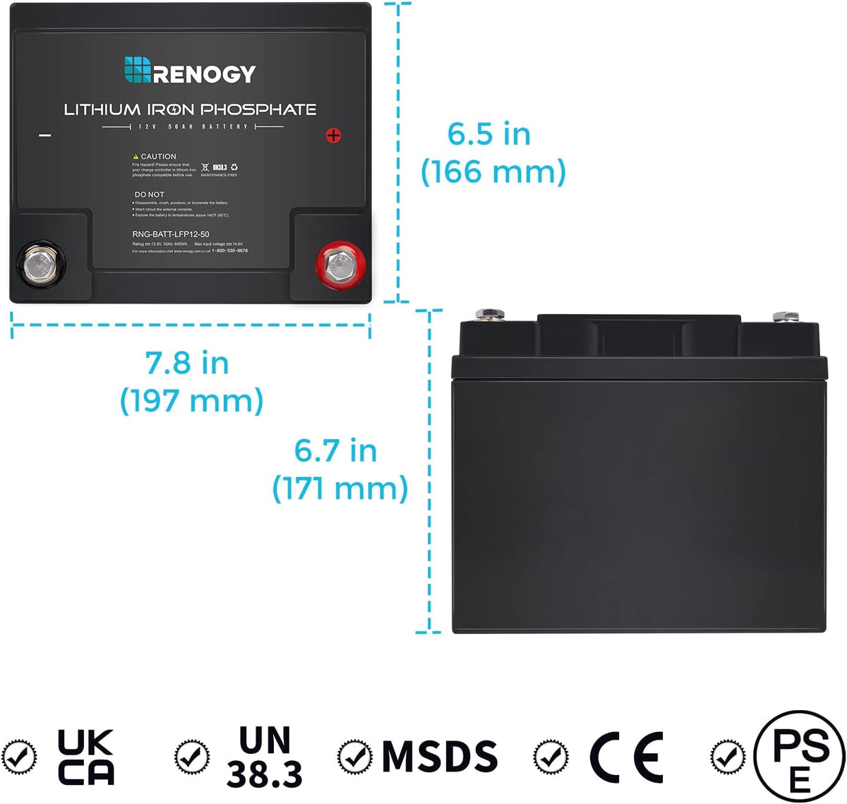 12 Volt 50Ah Lithium-Iron Phosphate Battery K8156