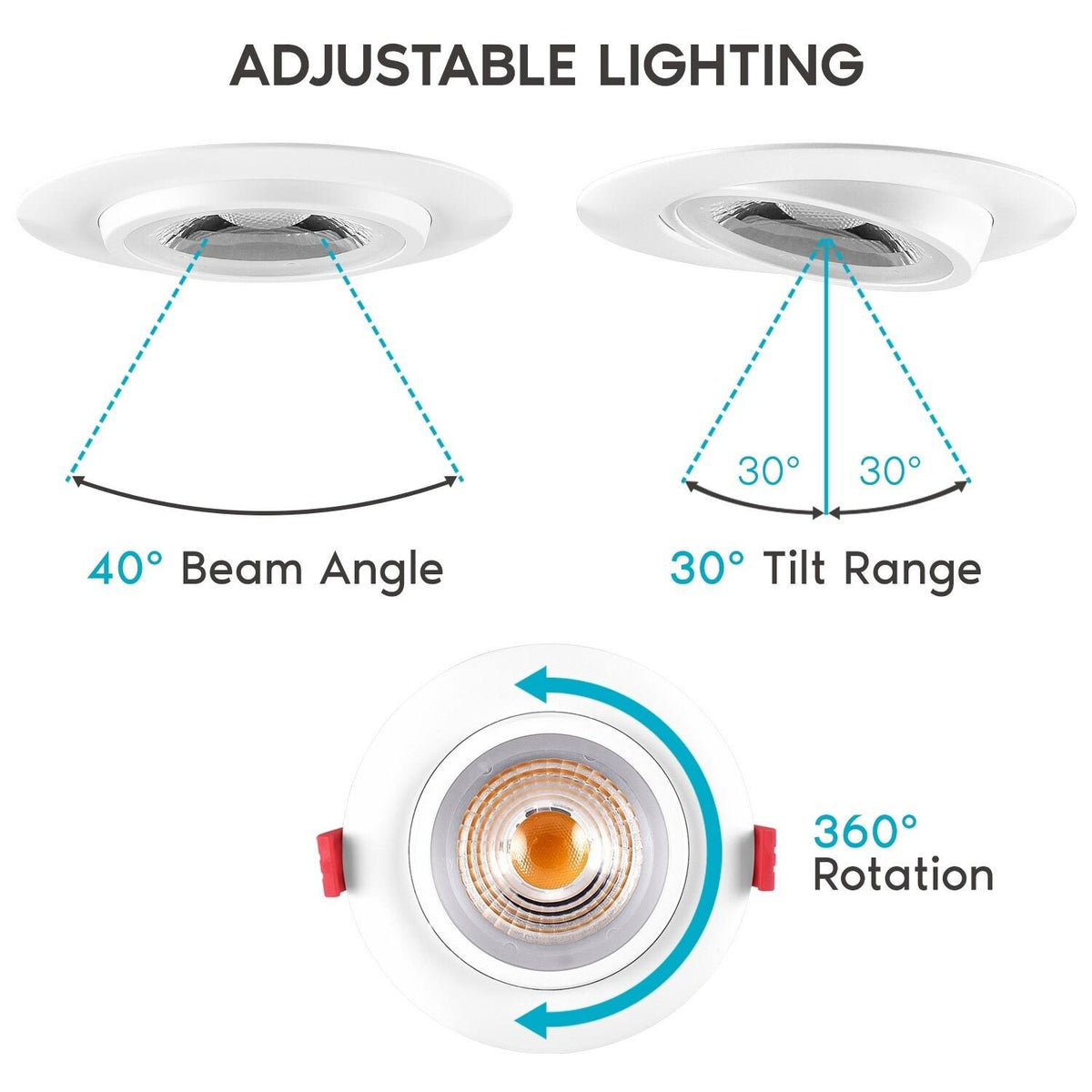 4 in. Adjustable Gimbal Integrated LED Recessed Light 6-Pack O1985