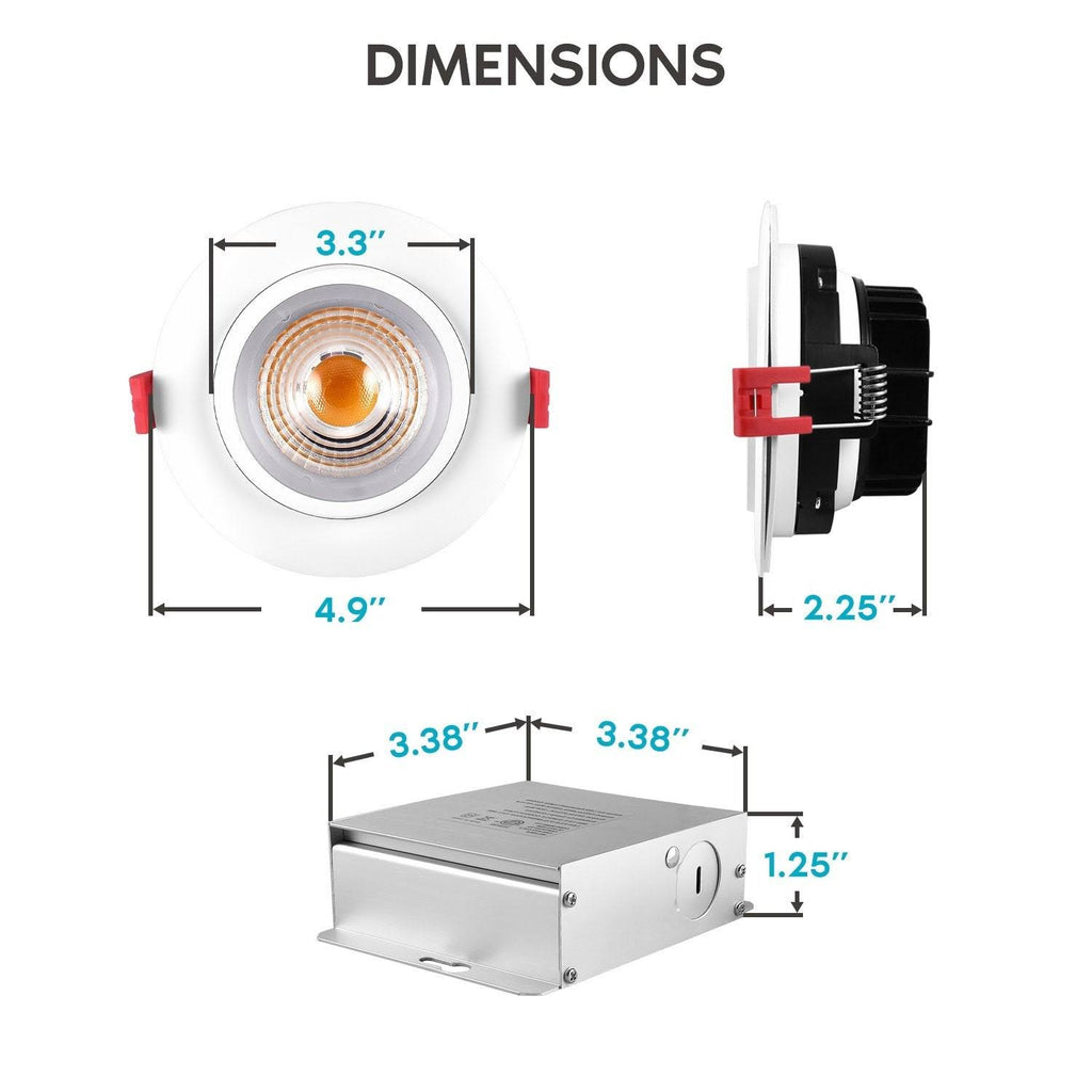 4 in. Adjustable Gimbal Integrated LED Recessed Light 6-Pack O1985
