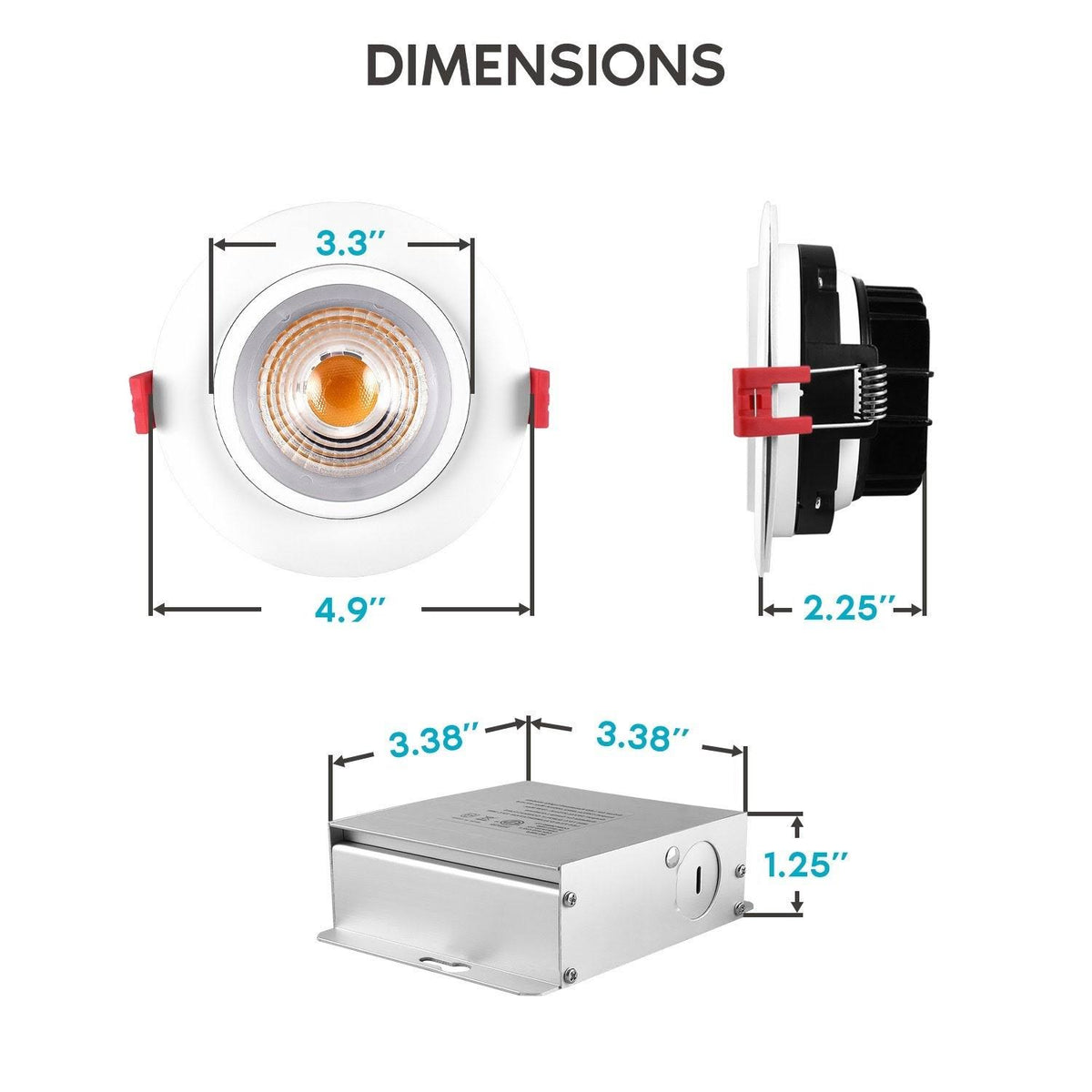 4 in. Adjustable Gimbal Integrated LED Recessed Light 6-Pack O1985