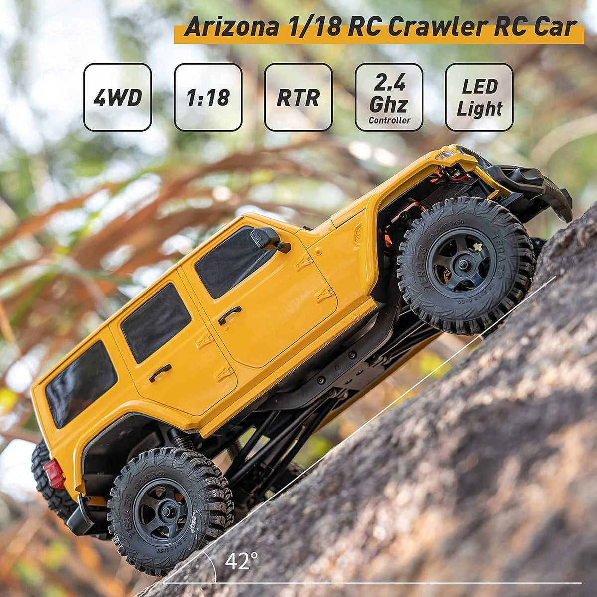 1/18 RC Crawler, 2.4GHz 4WD RC Cars with Battery Charger H810