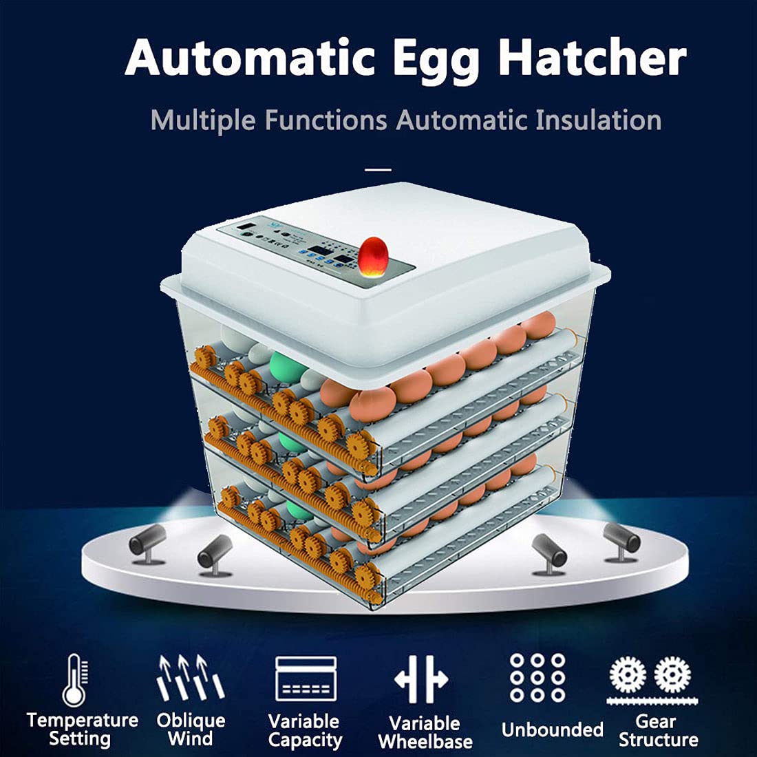 170 Egg Incubator with Automatic Egg Turning and Temperature Humidity Control V301