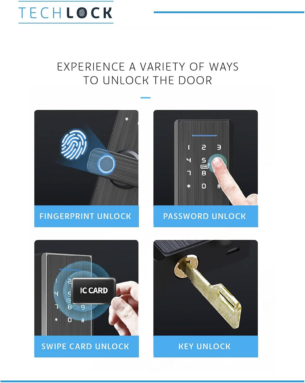 Fingerprint Bluetooth Smart Door Lock with Keyless Entry D7176