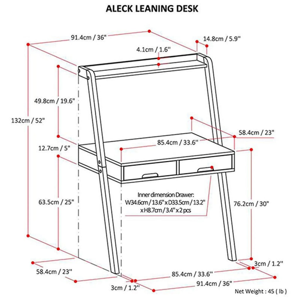 36 inch Solid Wood Leaning Desk A235483