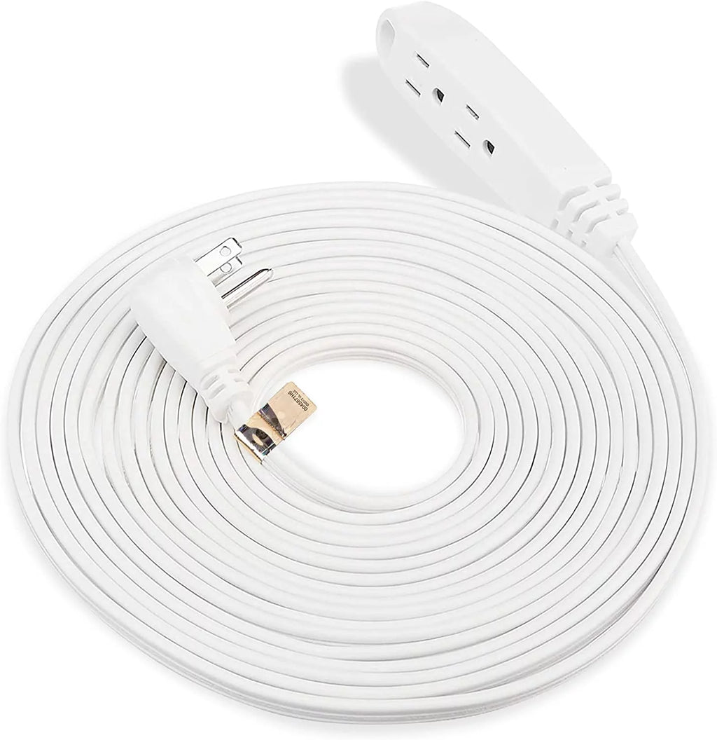 3 Prong Outlet Extension Cord Heavy Duty 25ft White 16 AWG F266