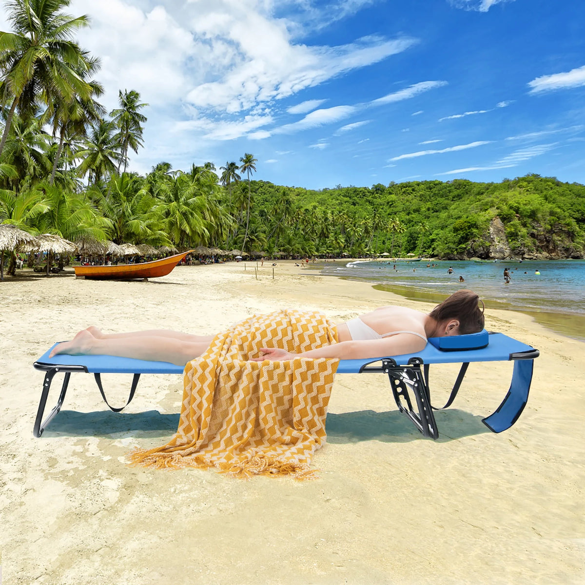 Beach Chaise Lounge Chair with Face Hole Pillows Z8277