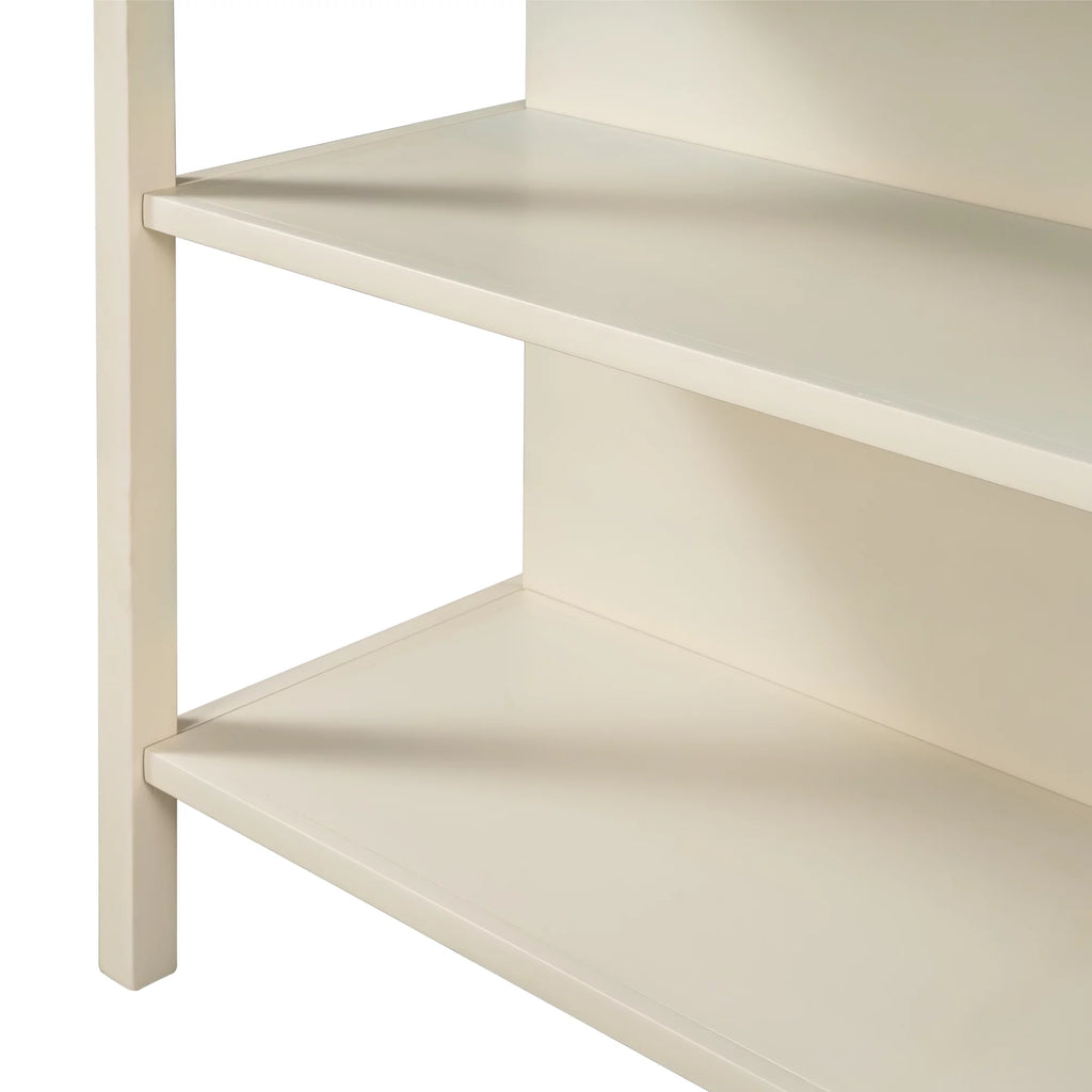 Solid Wood Kitchen Island with 2 Open Shelves K284