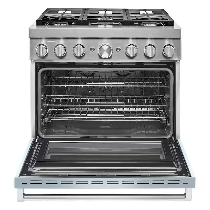5.1 cu. ft. Dual Fuel Smart Range with 6-Burners in Misty Blue K435770