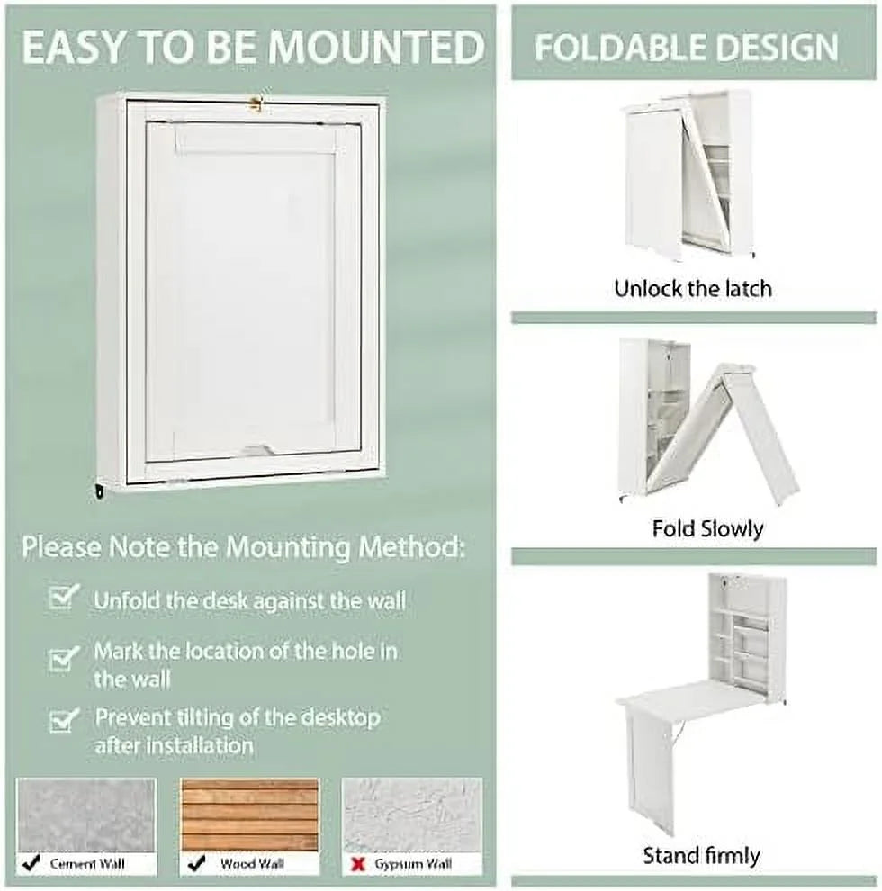 Wall Mounted Fold Out Convertible Desk R5176