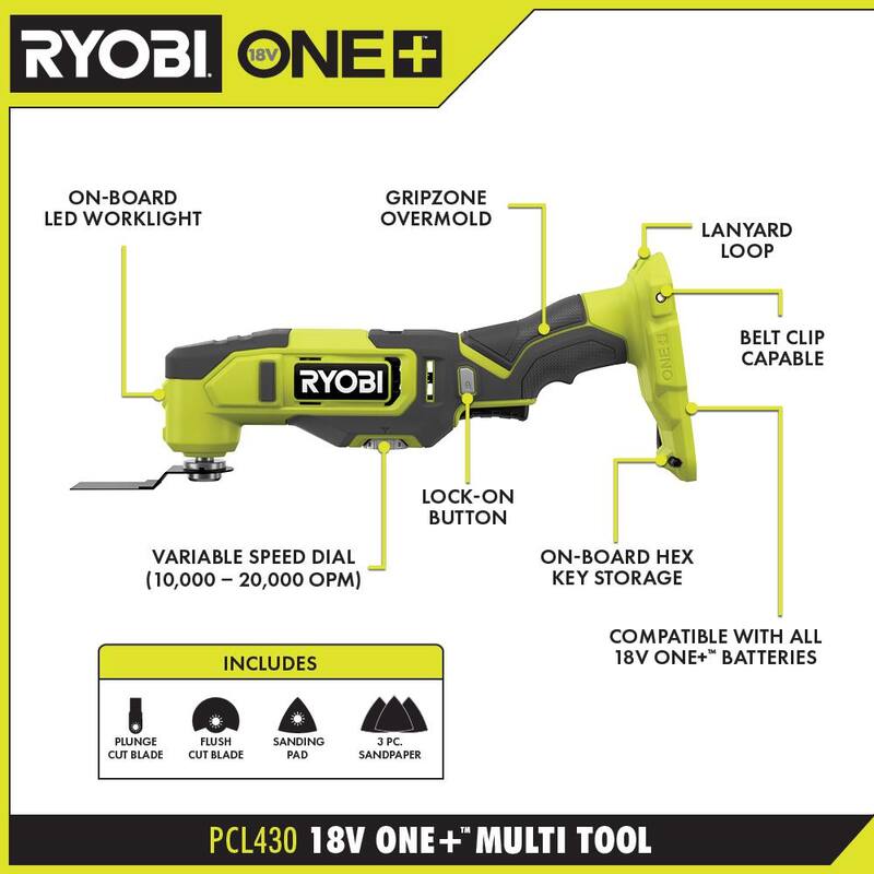 18V Cordless 6-Tool Combo Kit with Battery and Charger L516