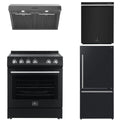 30 Electric Range, Range Hood, Refrigerator and Dishwasher in Black J6305