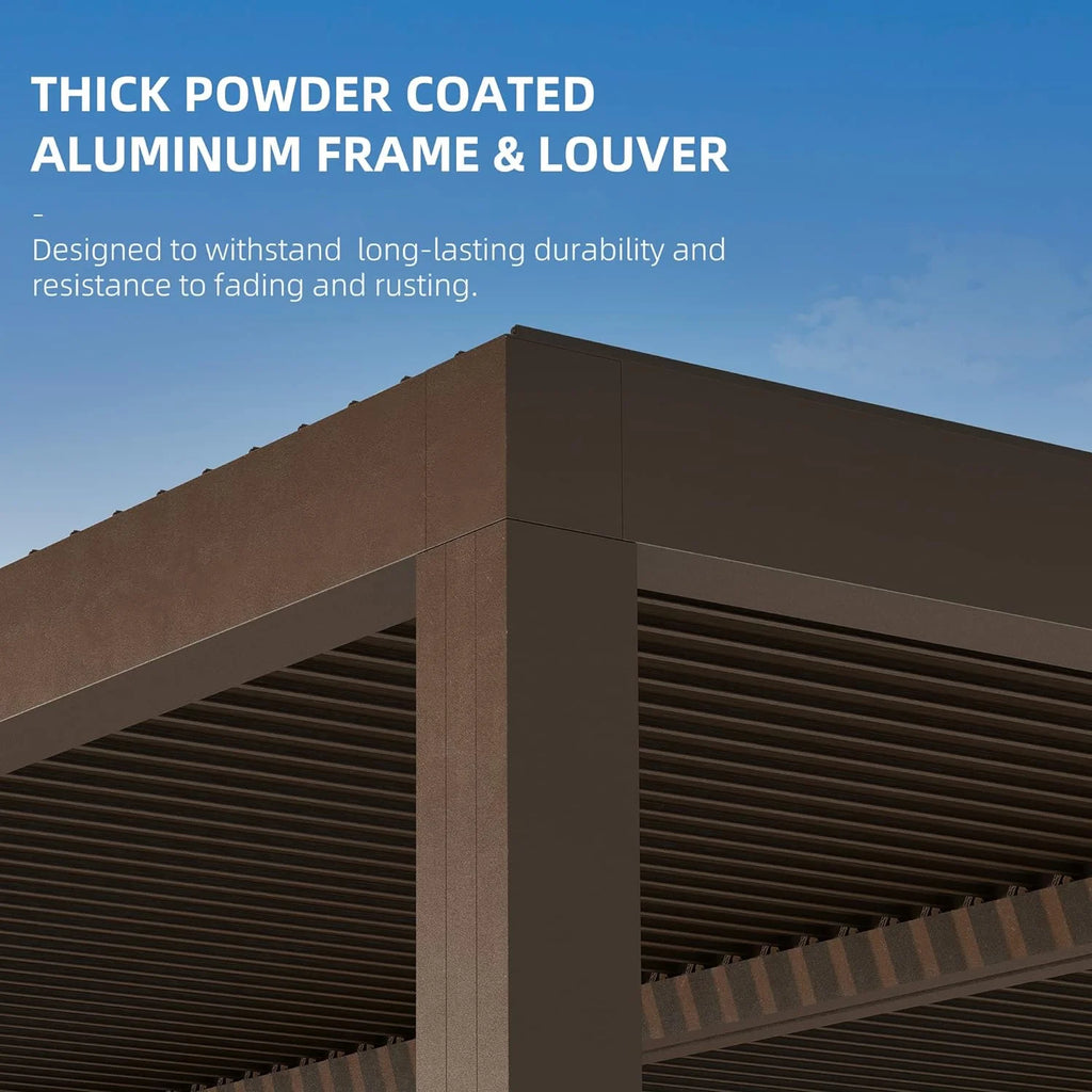 10' × 14' Aluminum Louvered Pergola O71045