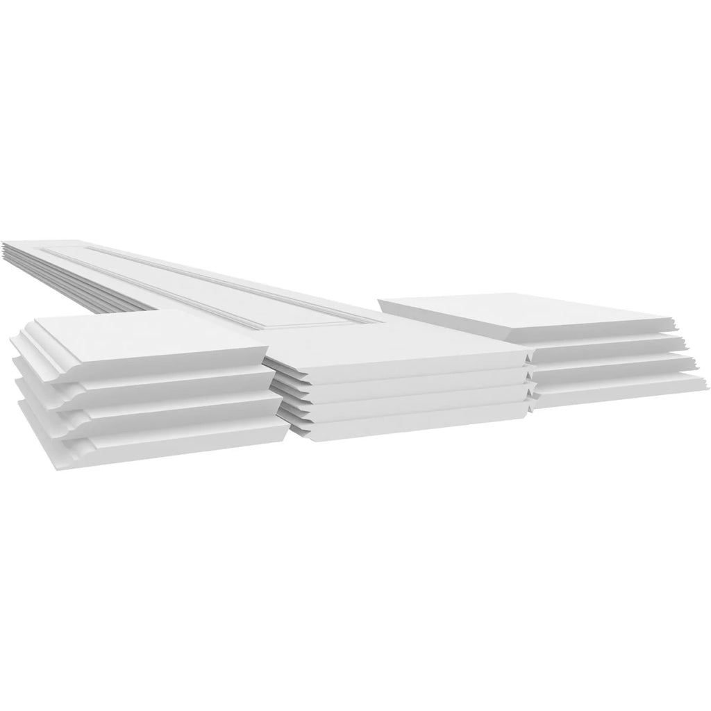 10"W x 9'H Square Non-Tapered Raised Panel PVC Column Wrap Kit S6990
