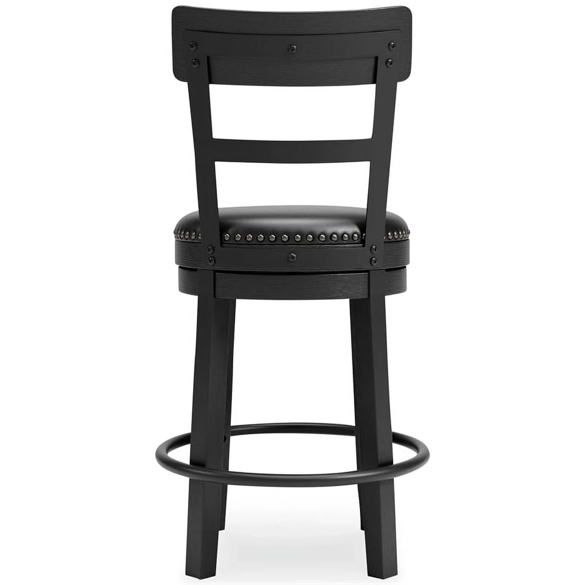 Solid Wood Counter Height Barstool in Black Set of 2 A587555