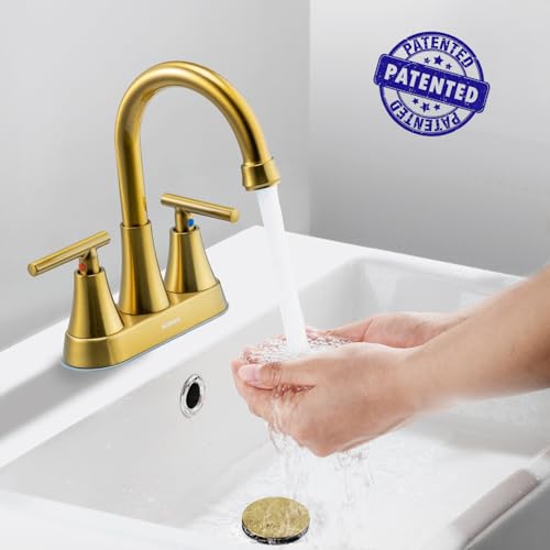 4 inch Matte Black 2-Handle Centerset Bathroom Sink Faucet with Pop-up Drain C735