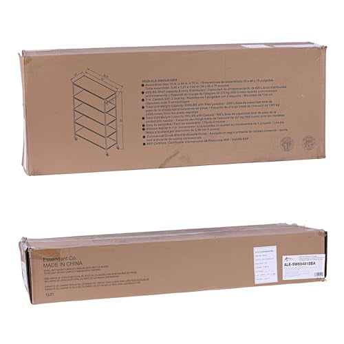 5-Shelf Wire Shelving Kit with Casters and Shelf Liners, Black Anthracite F30140