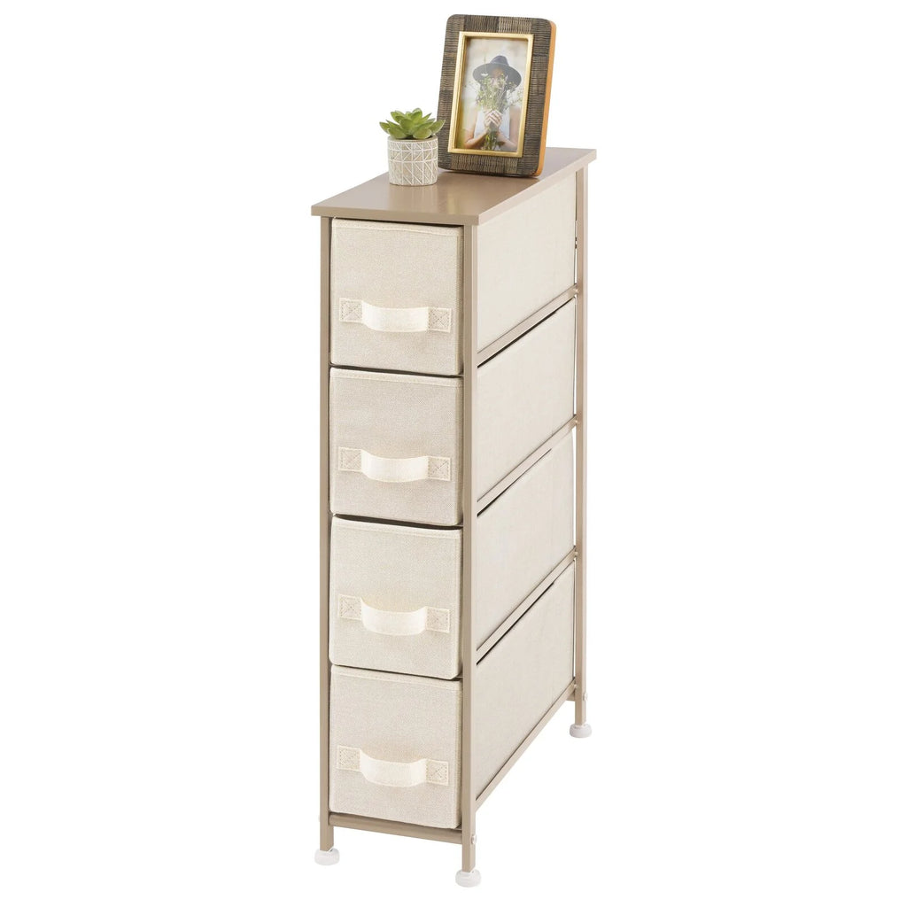 Narrow 4 Fabric Drawers Dresser Q222447