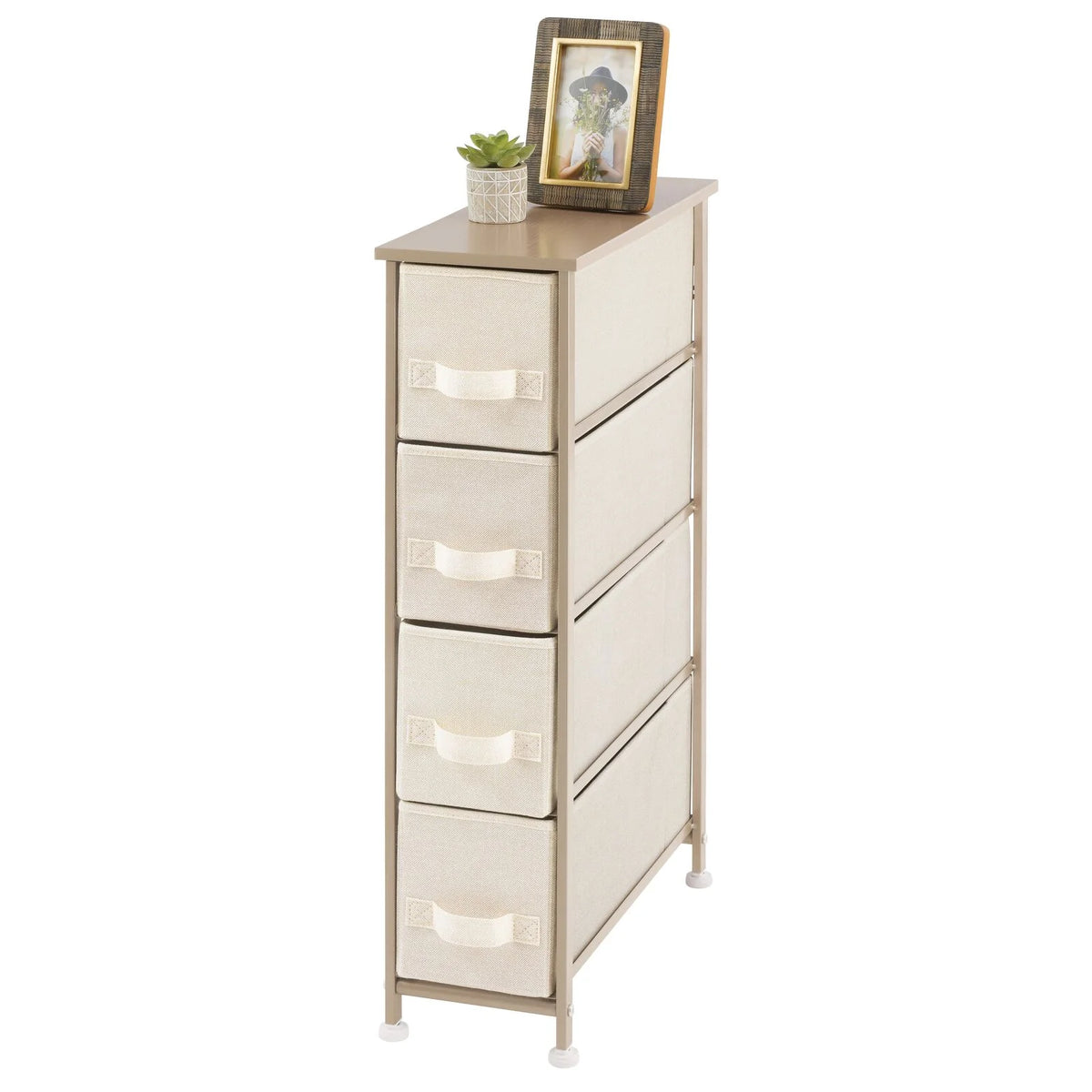 Narrow 4 Fabric Drawers Dresser Q222447
