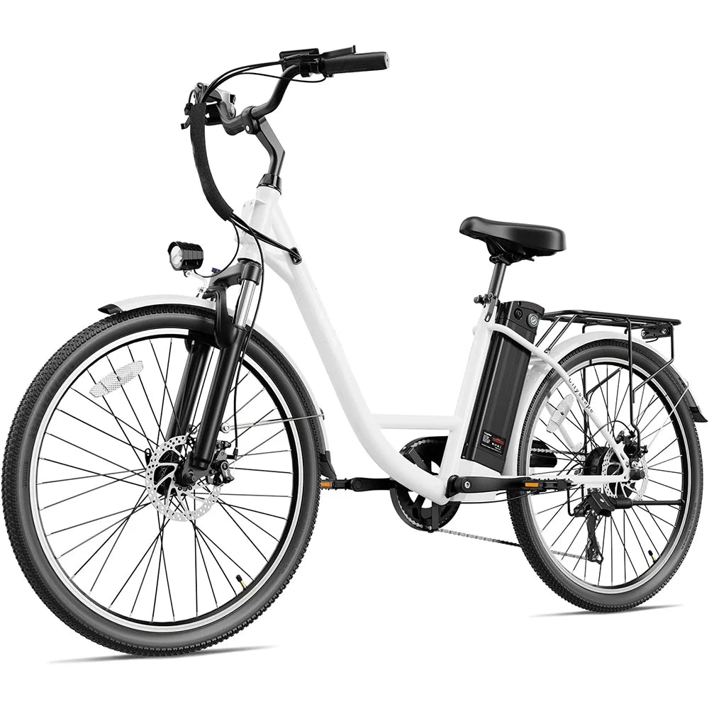 Electric Bike 350W 36V 10Ah Removable Battery 26 7 Speed Pink H4452