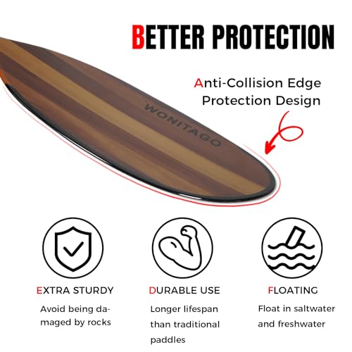 Full Carbon Fiber Shaft Wooden Blade Adjustable Kayak Paddle A63395
