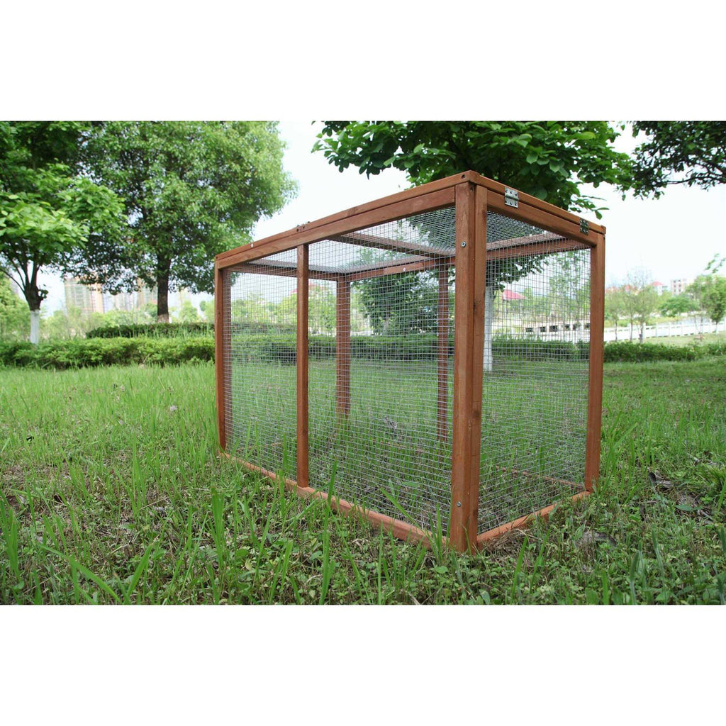 Wooden Chicken Coop Rabbit Hutch with Mesh Run E78521
