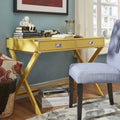 Banana Yellow Wood Writing Desk with Drawers K7801