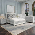6-Piece Bedroom Set with LED Lights, Tufted Bed, Dresser, Mirror, 2 Nightstands, Chest, King Y42107