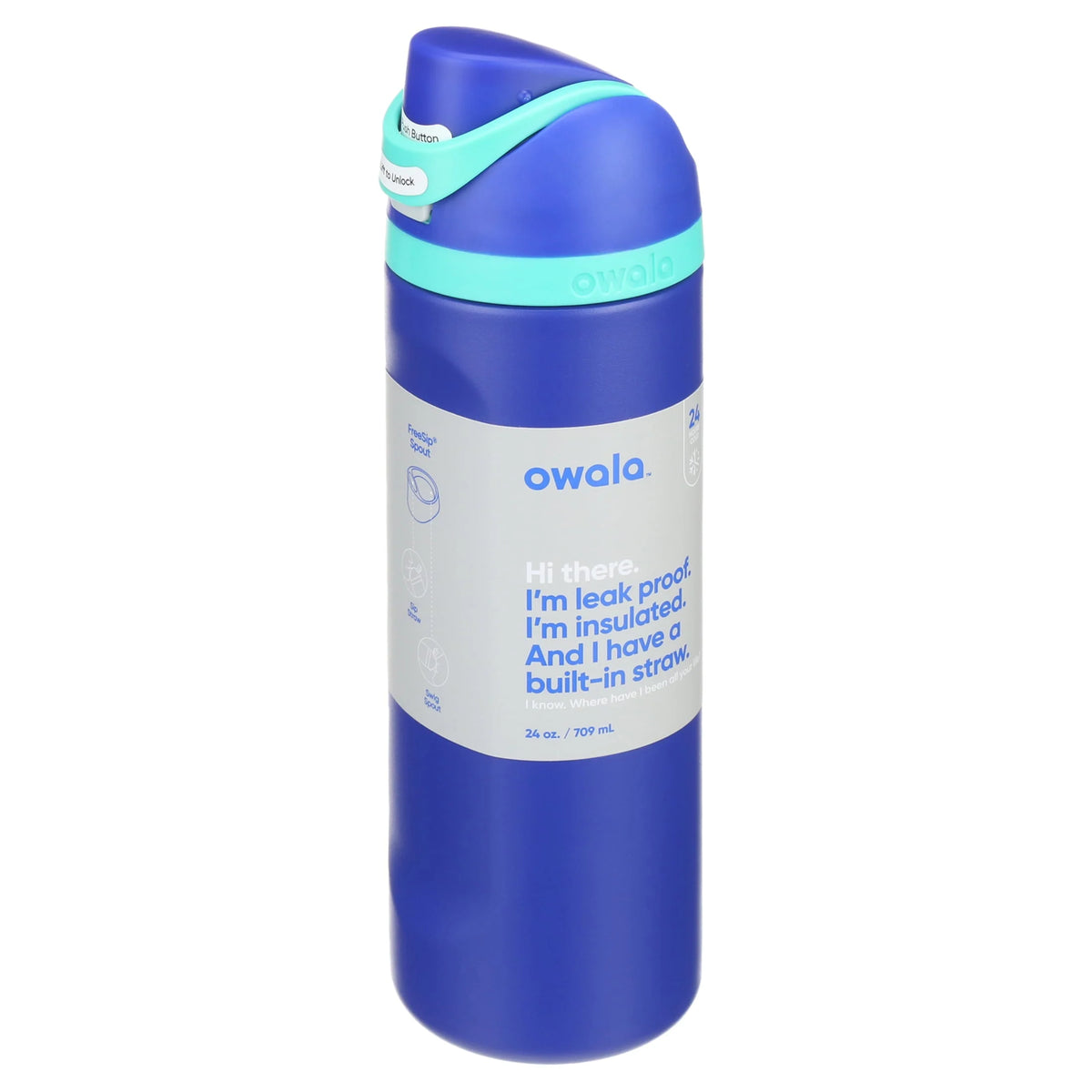 24oz Black Stainless Steel Water Bottle A296