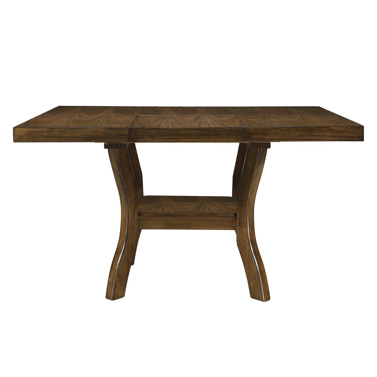 Brown Finish Wood Dining Table with Display Shelf Y4547