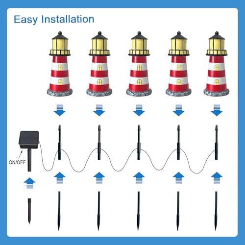 5 Pack Solar Garden Lights Outdoor Waterproof Red M6533
