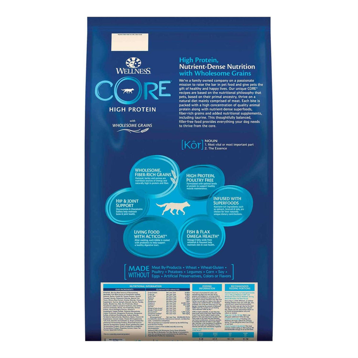 High Protein Wholesome Grains Ocean Recipe Dry Dog Food N26116