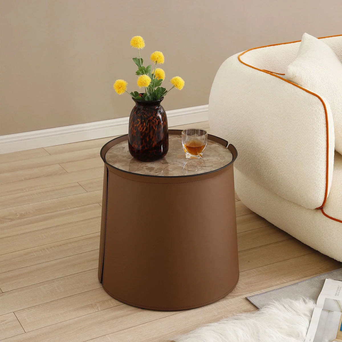 Mixed Media Coffee Table Set with Marble Top T82596