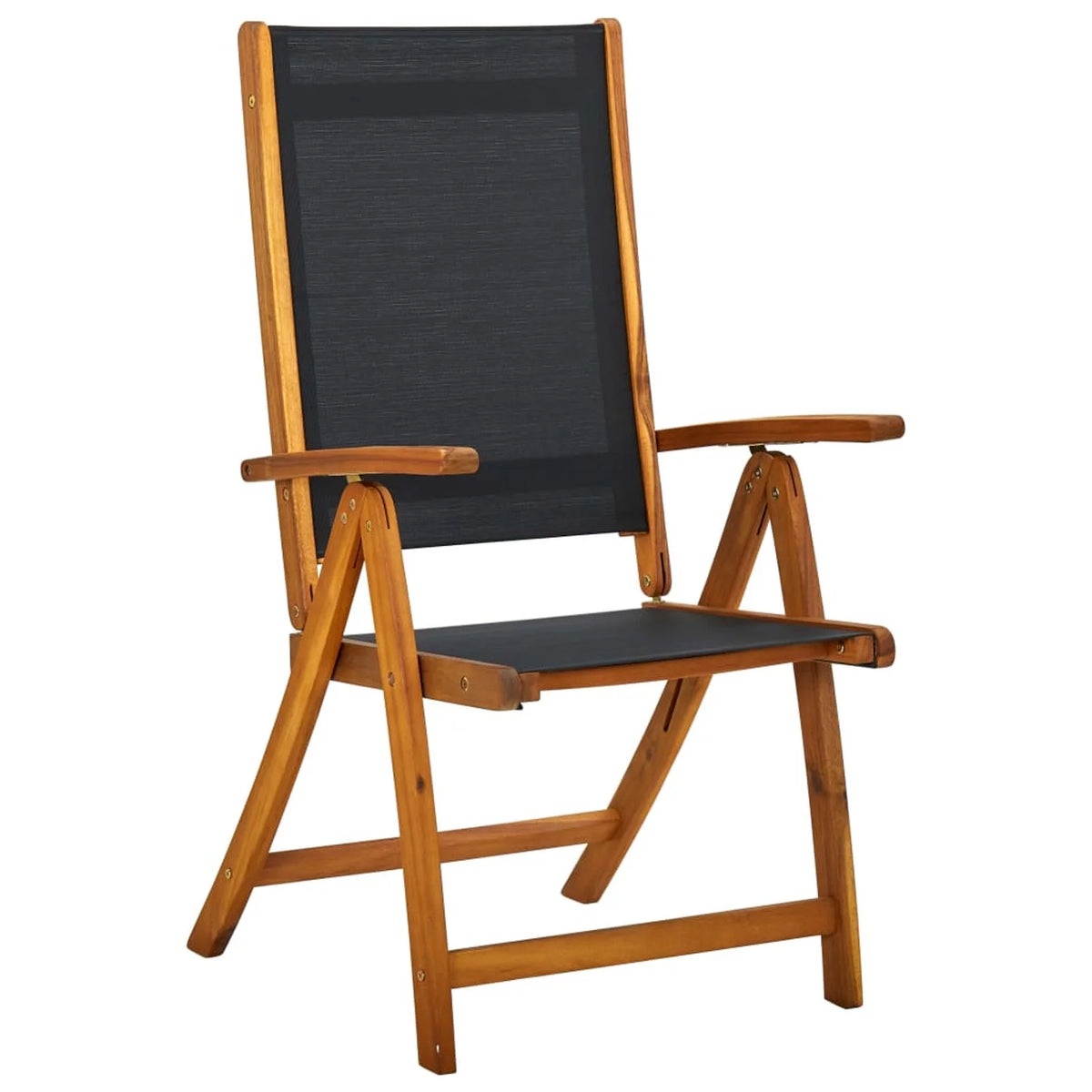 7 Piece Wooden Outdoor Patio Dining Set Folding Table 6 Foldable Adjustable Chairs M440025