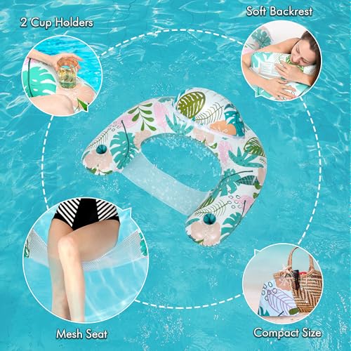 4 Pack Inflatable Pool Floats with Two Cup Holders Z341