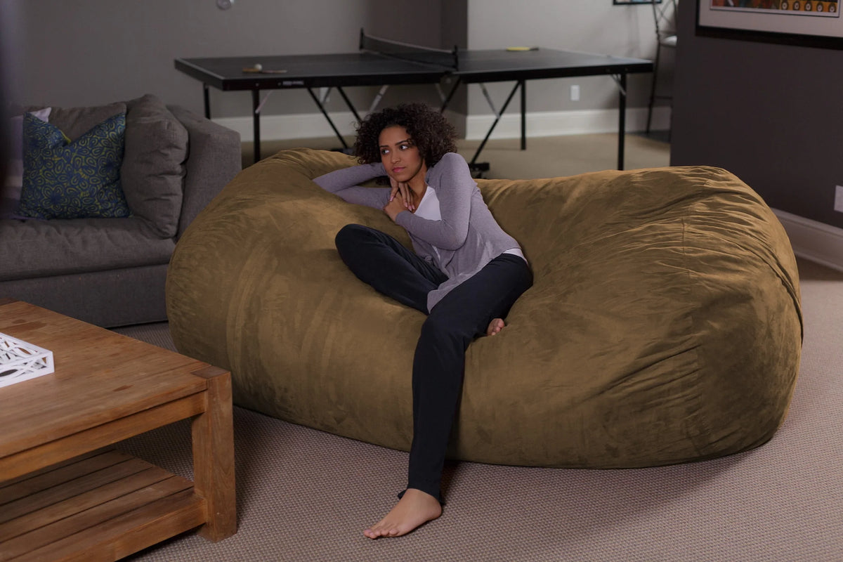 Charcoal 7.5 ft Memory Foam Bean Bag Chair Z781