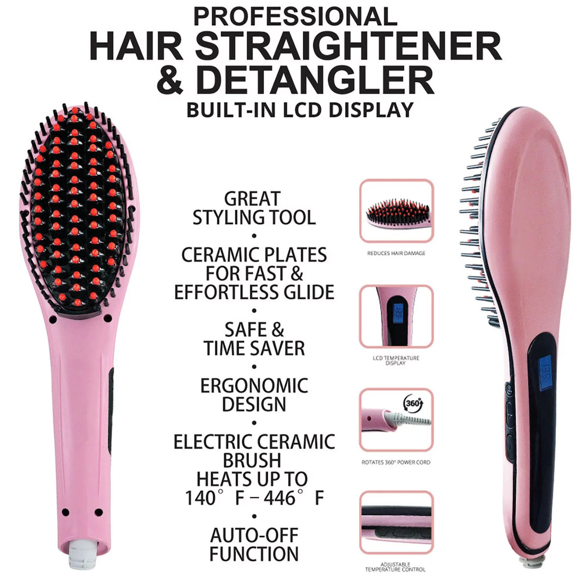 Ceramic Pink Hair Straightener F178