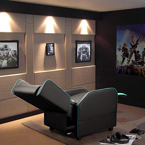 Cyan PU Leather Gaming Recliner Chair G351