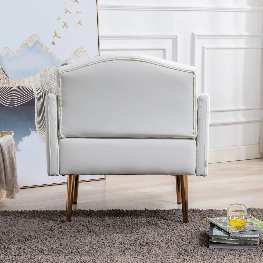 White PU Leather High-Back Accent Chair O2721