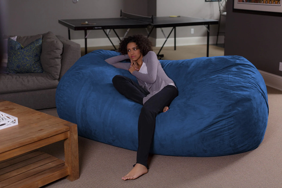 Charcoal 7.5 ft Memory Foam Bean Bag Chair Z781