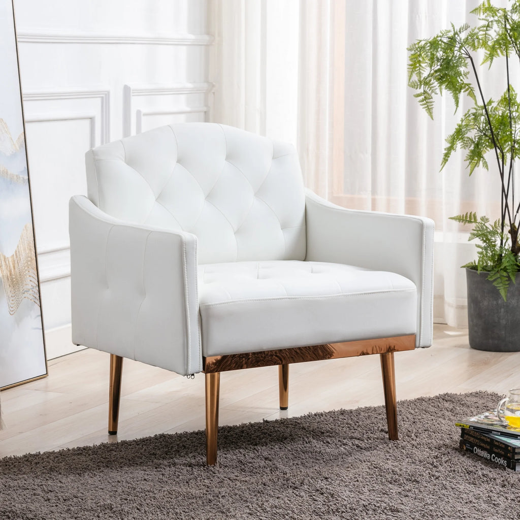 White PU Leather High-Back Accent Chair O2721