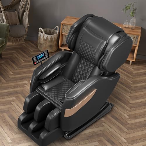 Zero Gravity Full Body Shiatsu Massage Chair with Airbags Foot Massage LCD Control Waist Heater Bluetooth Black U968