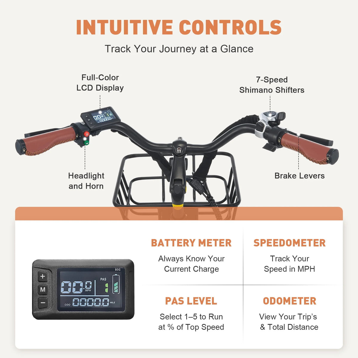 Electric Bike with Pedal Assist 48V Battery, Black B431013